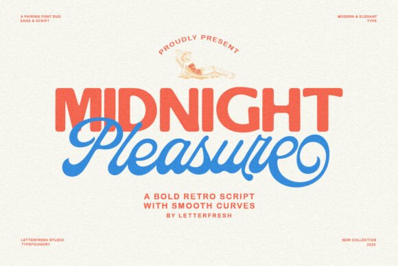 Midnight Pleasure Script: A Retro Display Font for Bold Brands