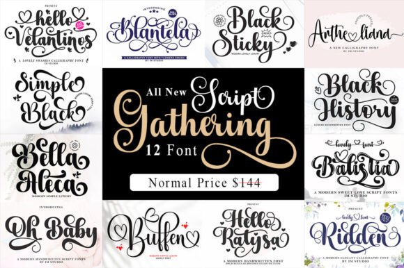 Script Gathering Bundle: A Handwritten Font for Your Brand