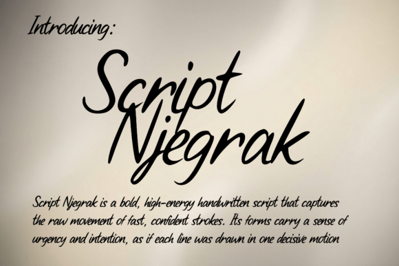 Script Njegrak: A Bold Handwritten Typeface for Editors